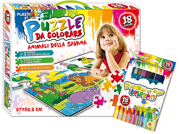 PUZZLE DA COLORARE SAVANA 18PA