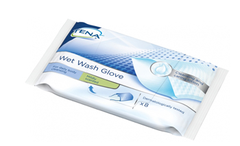 TENA WET WASH GLOVE 8PZ