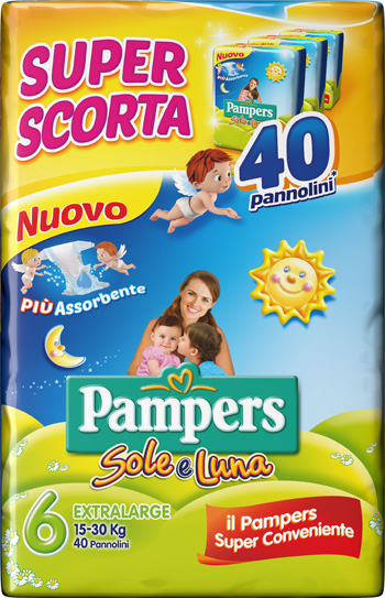 PAMPERS SOLE&LUNA TRIO XL 40PZ