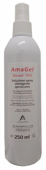 AMAGEL ALCOOL 75% SOL SPR250ML