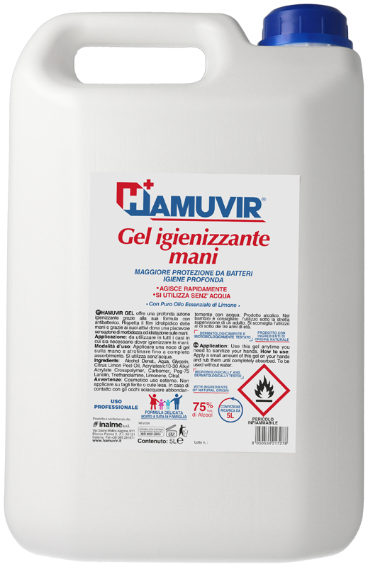 HAMUVIR GEL IGIEN MANI 75% 5L