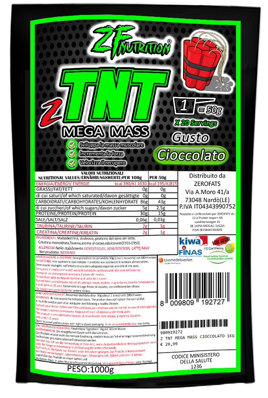 Z TNT MEGA MASS CIOCCOLATO 1KG