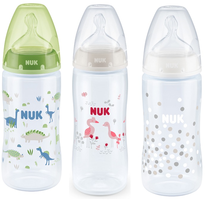 NUK BIB FC+PP300ML SIL 6-18M L