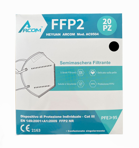 ARCOM MASCHERINA FFP2 NERO 20P