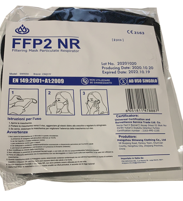 FFP2 NR SW9550 BLACK 2PZ