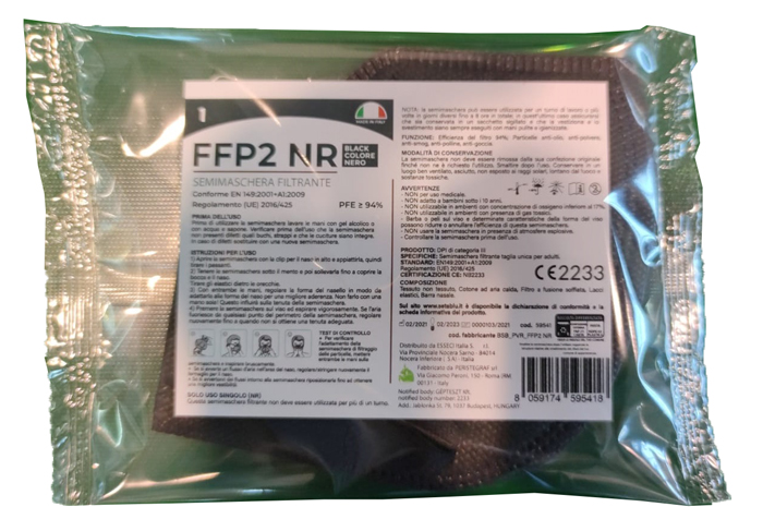 ESC MASCHERINA FFP2 NERA 1PZ