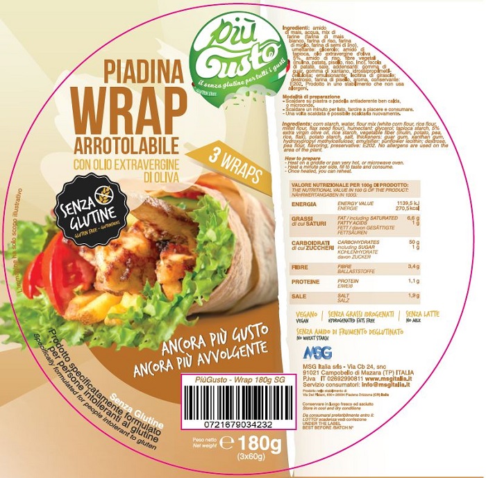 PIU' GUSTO PIAD/WRAP ARR 180G