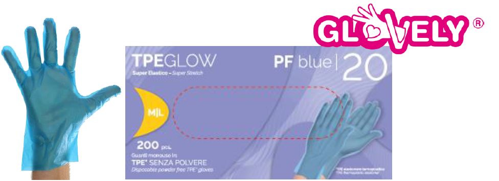 TPEGLOW PF BLUE 20 GUANTO S/M