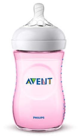 AVENT BIB NAT PP ROSA 260ML