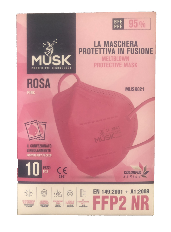 MUSK SEMIMASCHERA FFP2 ROSA10P