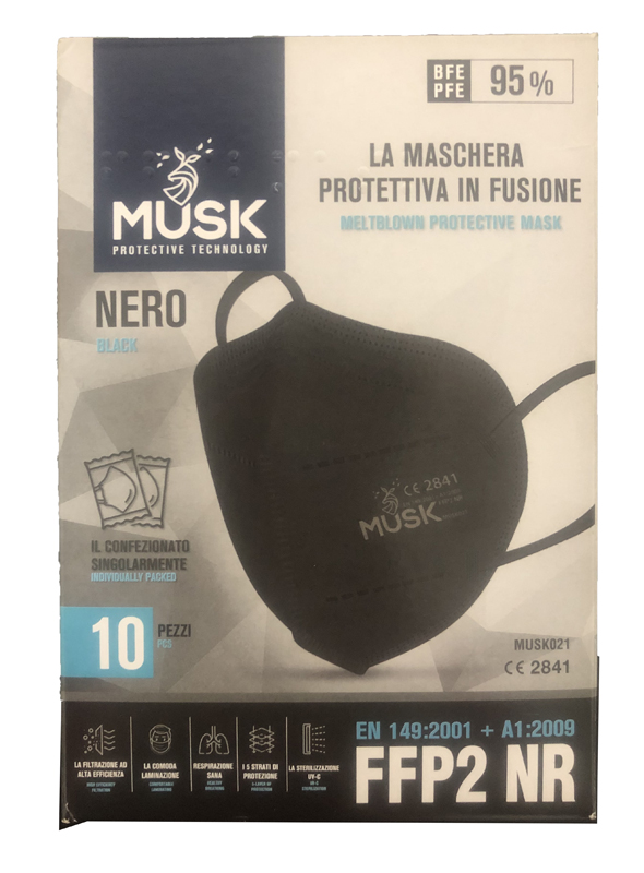 MUSK SEMIMASCHERA FFP2 NERO10P