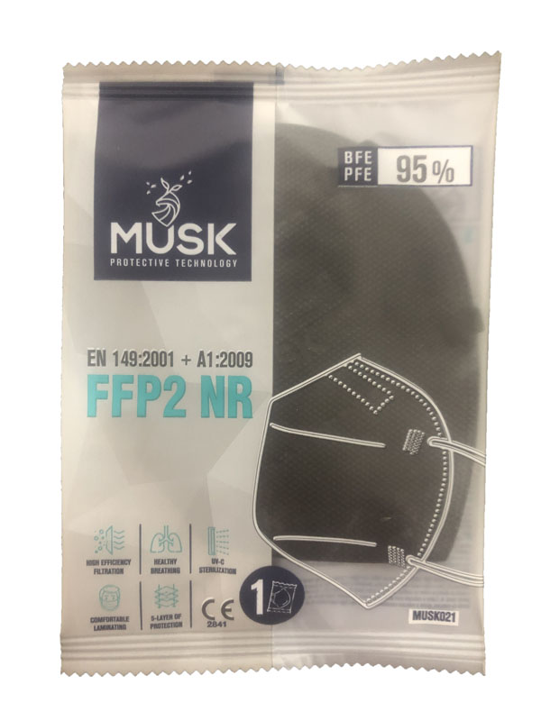 MUSK SEMIMASCHERA FFP2 NERO1PZ