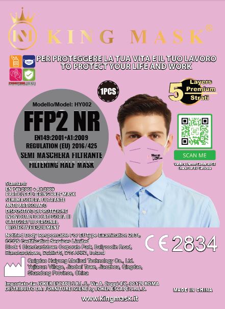 KING MASK MAS FFP2 ROSA HY002