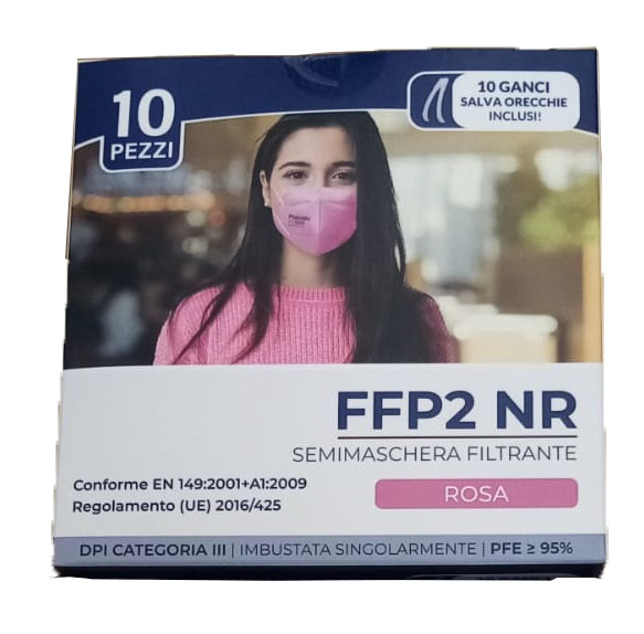 SEMIMASCHERA FFP2 NR ROSA 10PZ