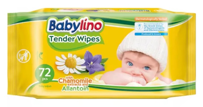 BABYLINO TENDER WIPES CHAMO72P