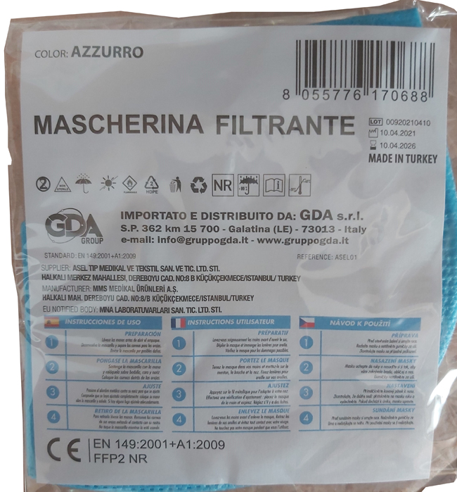 ASEL01 MASCHERA FFP2 AZZ