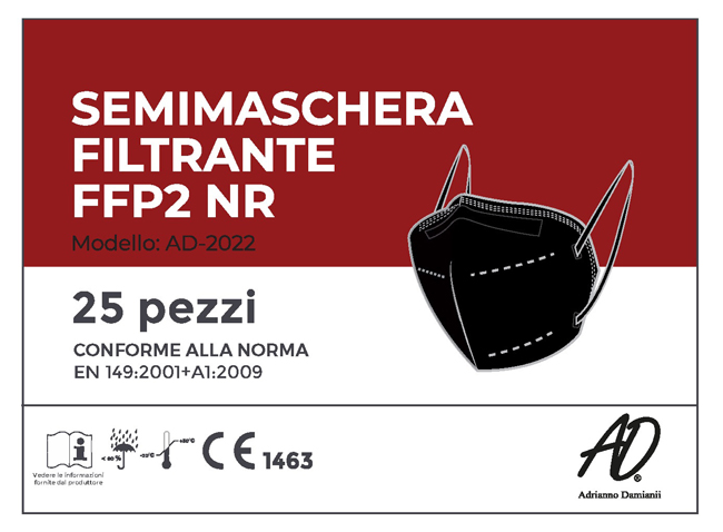 AD SEMIMASCHERA FFP2 NERA 25PZ