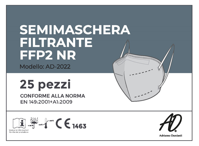 AD SEMIMASCHERA FFP2 GRI 25PZ