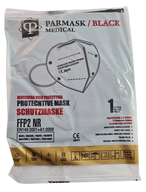 PARMASK MEDICAL FFP2 BLACK10PZ